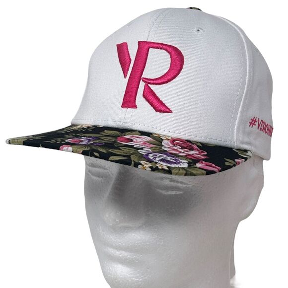 Visionary Hat Baseball Cap Floral Flowers Three Ds 6 Panel Snapback White - Picture 12 of 12